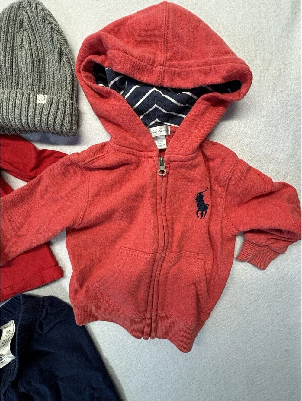 Toddler Boys 18M Clothing Bundle Polo Ralph Lauren Hoodie OshKosh Santa Shirt